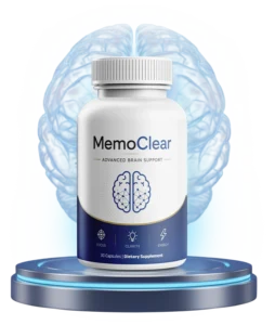 MemoClear single bottle — natural brain health and memory support supplement with 6 neuroactive nutrients — 30-day supply